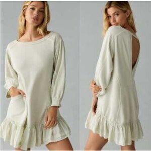 ANTHROPOLOGIE DAILY PRACTICE ELDRIDGE OVERSIZED RUFFLE EDGE DRESS POCKETS NWT S